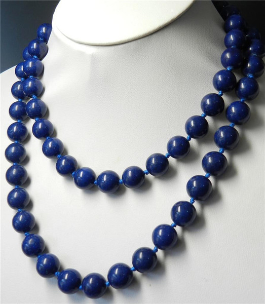 Long 36Inches 10mm Egyptian Lapis Lazuli Round Beads Gemstones necklace AAA