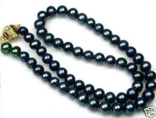 AAA10-11mm natural tahitian black pearl necklace 18inch