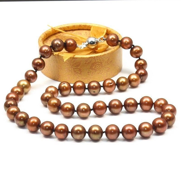 9-10mm south sea chocolate pearl princess necklace 18