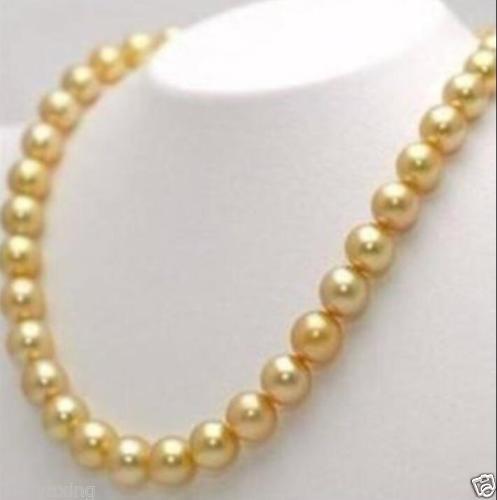 10mm Gold South Sea Shell Pearl Necklace