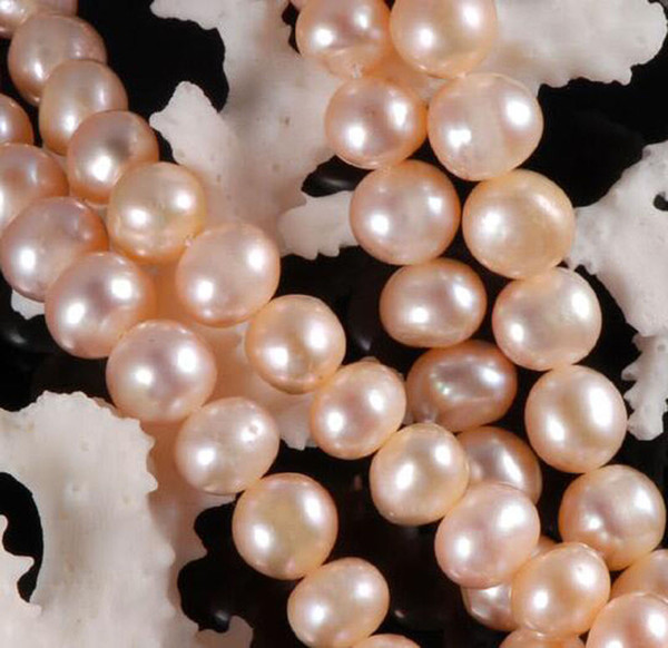7-8MM Real Natural Pink Akoya Cultured Pearl Loose Beads 15