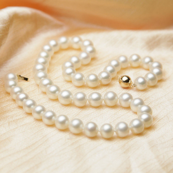 AAA 8-9mm White South Sea Round Pearl Necklace 18