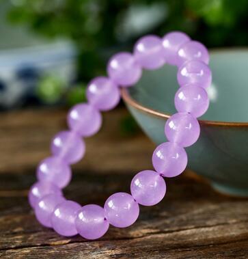 8mm Rond Lavender Jade Gemstone Beads Stretchable Bracelet 7.5inch