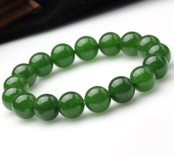 Natural Beautiful 6/8/10/12mm Round Green Gems Beads Seretchy Bracelets 7.5