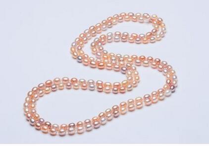 Genuine natural freshwater pearl Multicolor sweater chain fashion necklace