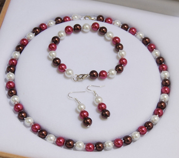 8mm Multicolor South Sea Shell Pearl Round Beads Necklace Bracelets Earrings AAA