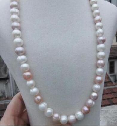 beautiful 11-10mm Natural South Sea Multicolor Baroque Pearl Necklace 18inch !