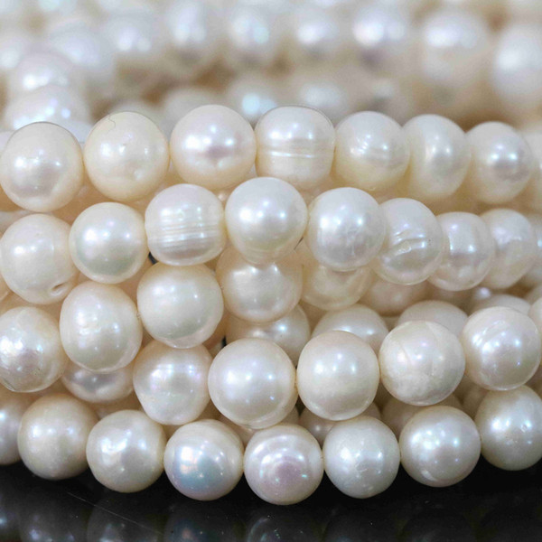 8-9mm charms natural freshwater white pearl round loose beads jewelry 15