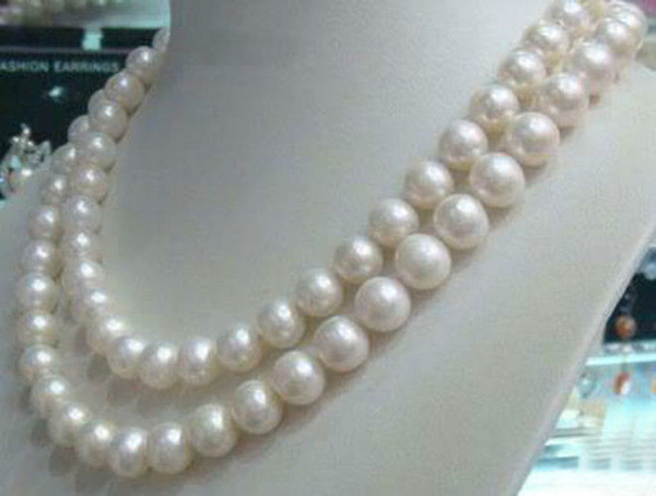 8-9mm Genuine Natural White Akoya Cultured Pearl Hand Knotted Necklace 50