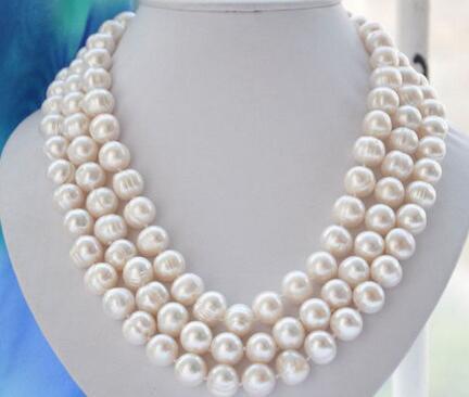 10-11mm WHITE FRESHWATER PEARL NECKLACE 50