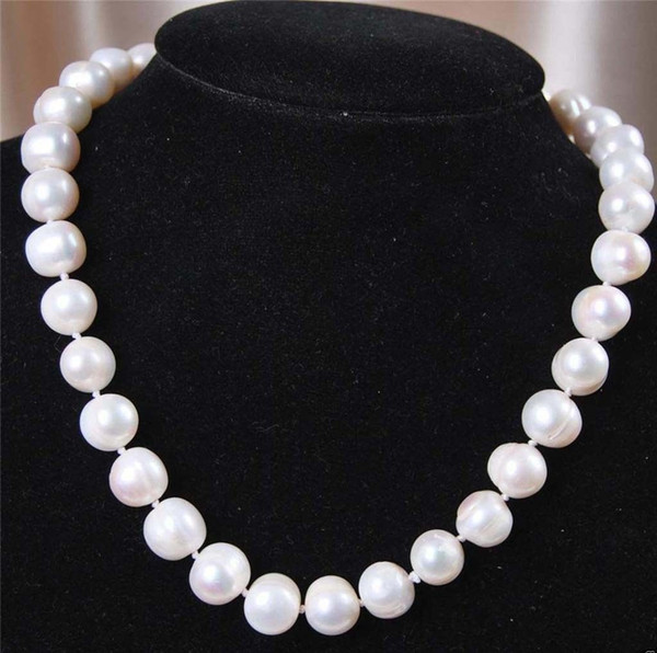 New 10-11mm Genuine Natural Ms White Akoya Freshwater Pearl Necklace 18