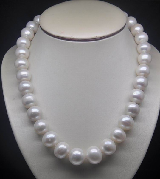 Natural 10-11mm AA++ white Seawater Round pearl necklace 18