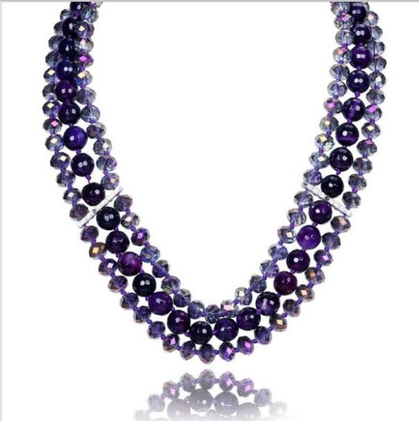 FREE SHIPPING + + New jewelry, purple crystal necklace