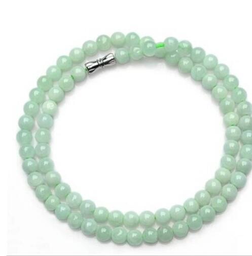 FREE SHIPPING + A jadeite necklace natural Burma female Bead Necklace with certificate