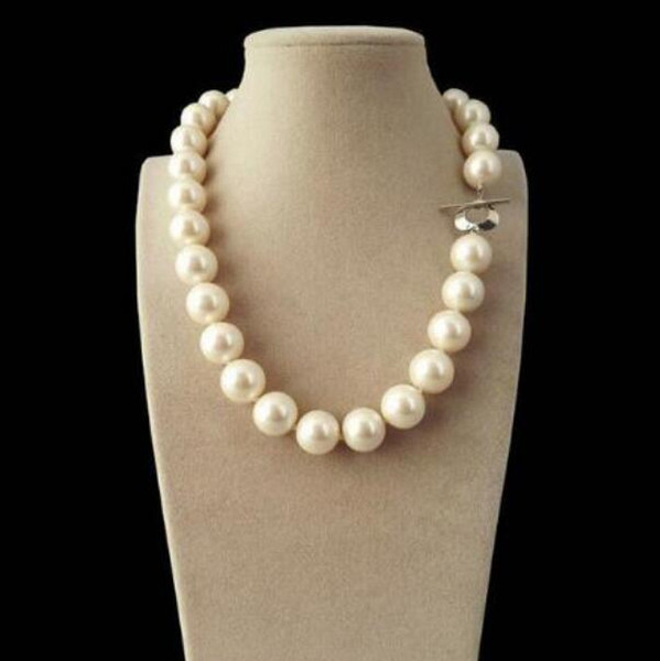 FREE SHIPPING+ Genuine Natural 12mm White South Sea Shell Pearl Round Gems Beads Necklace