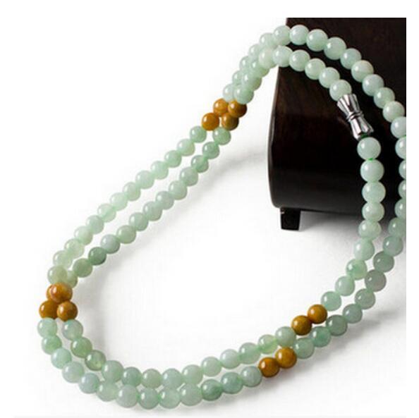 FREE SHIPPING + +Natural and nephrite bead necklace 6mm8mm10mm Xinjiang