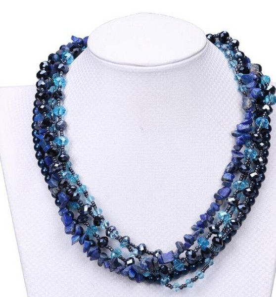 FREE SHIPPING Fashion design multi layer stone necklace ornament