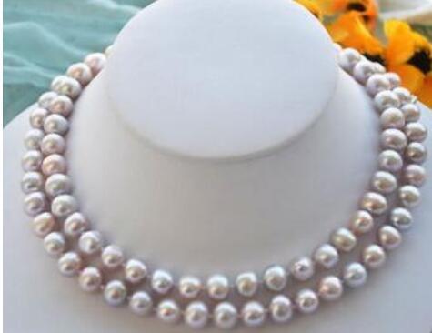 FREE SHIPPING + + NEW female gift 7-8mm natural fresh water cultured akoya pearl necklace 32inch