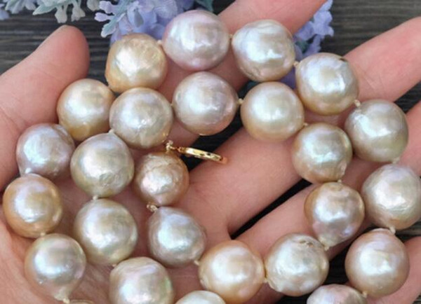 FREE SHIPPING > natural Purple Edison Nucleated Flameball Baroque Pearl Necklace