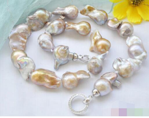 FREE SHIPPING+ + GOLDEN & DER BAROQUE KESHI REBORN PEARL NECKLACE