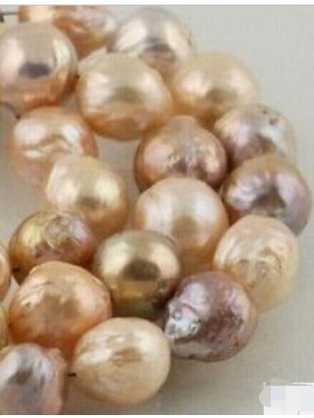 FREE SHIPPING natural south seas pink purple multicolor pearl necklace 18inch