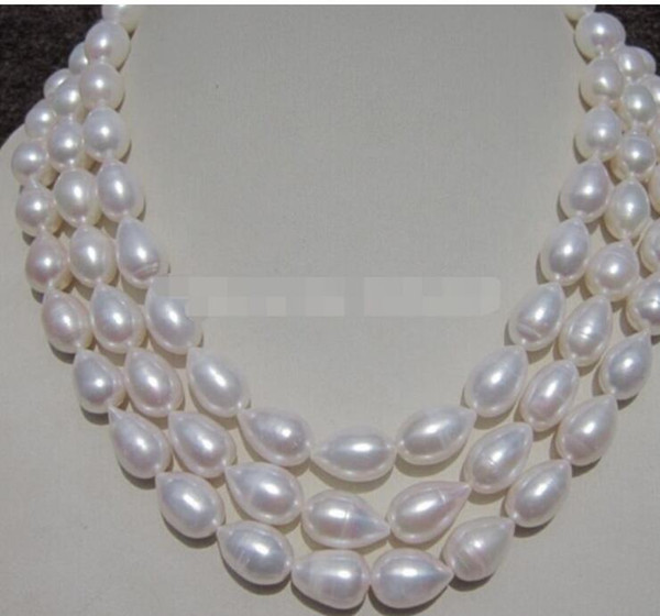 FREE SHIPPING + south sea WHITE BAROQUE PEARL NECKLACE