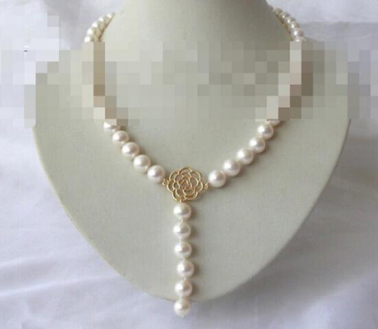 FREE SHIPPING > round white freshwater cultured pearl necklace