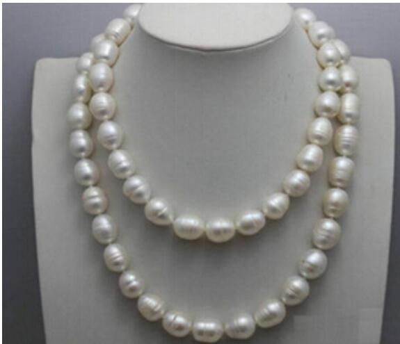 FREE SHIPPING ++12- 13mm baroque south sea white pearl necklace