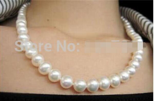 FREE SHIPPING 8-9mm WHITE SALT WATER AKOYA CULTURED PEARL NECKLACE