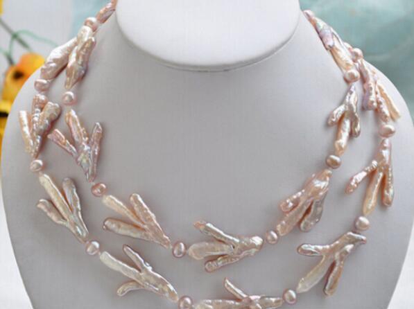 FREE SHIPPING +>LAVENDER BAROQUE chicken toe round freshwater PEARL NECKLACE