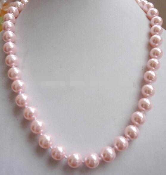 FREE SHIPPING ++ 12mm South Sea Pink Shell pearl necklace 18