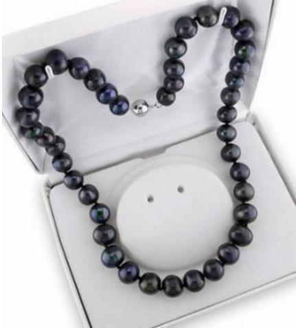 Hot Sell 10-11mm South Seas Black Pearl Necklace 18inch 925 Silver Clasp Beaded Necklaces