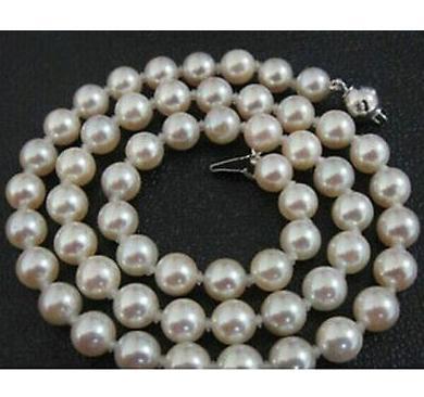 AAA 9-10MM south sea white pearl necklace 18inch 925 silver clasp