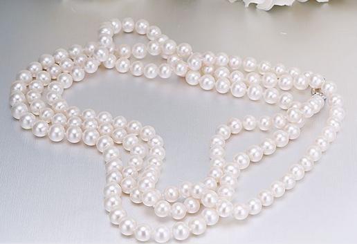 Hot sell 9-10mm natural south seas white pearl necklace 38 inch 925 silver clasp
