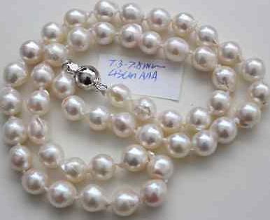 Charming 10-11mm natural south seas white pearl necklace 20 inch 925 silver clasp