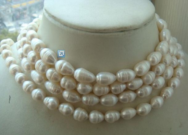AAA 68 INCH 11-13MM SOUTH SEA WHITE PEARL NECKLACE 14K GOLD CLASP