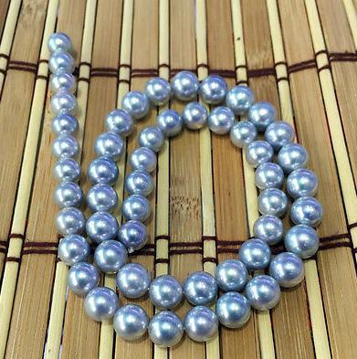 Gorgeous AAA 10-11mm south seas silver gray pearl necklace 18inch 925 silver clasp
