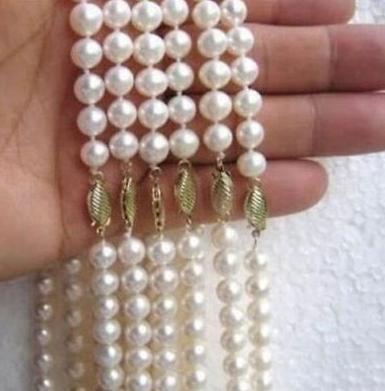 Wholesale hot 6pcs 8-9mm white South Sea pearl necklace 18 inch 14K Gold