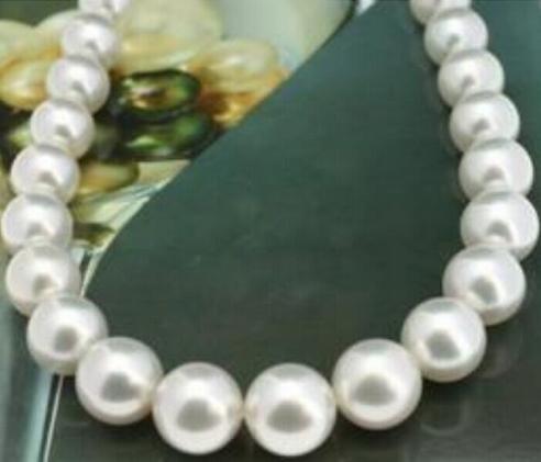 Classic natural 10-11mm south seas white pearl necklace 19 inch 925 silver clasp