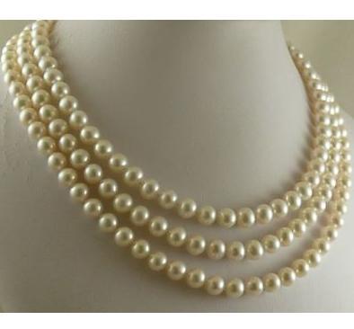 Classic 8-9mm natural south sea white pearl necklace 18-20inch 14K gold clasp