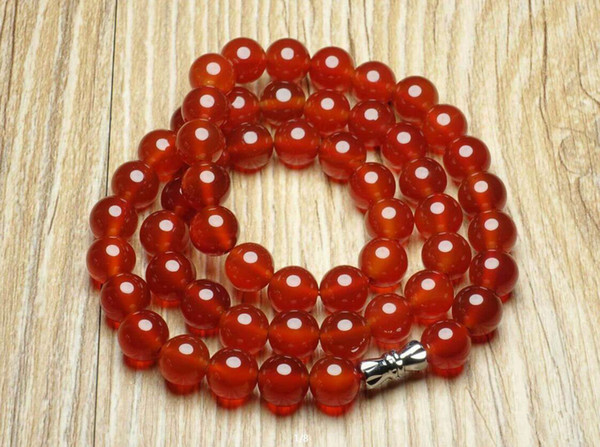Natural red agate beads necklace with free shipping B2