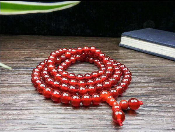 8mm Natural red agate beads necklace with free shipping B2