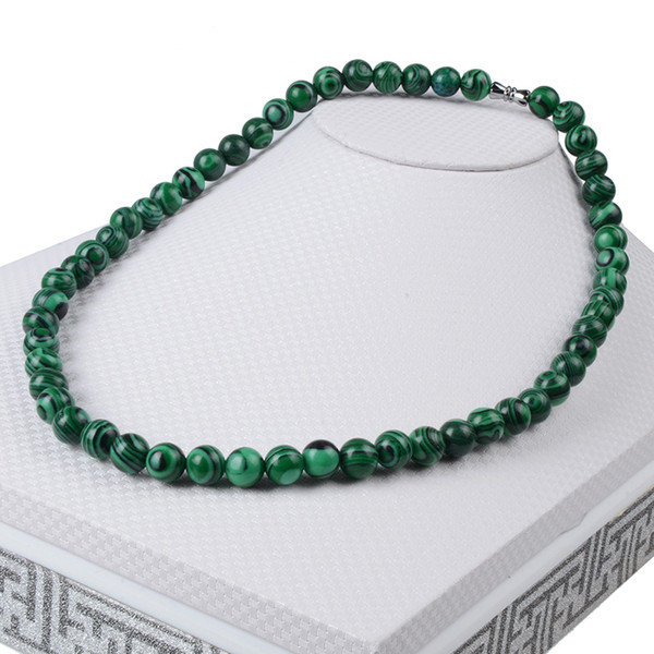 10colors Hot 45cm natural turquoise lava agate stone beaded gems rosary necklace for women&men jewelry