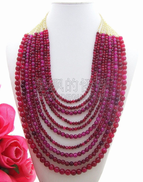 N130610 Stunning! 10Strands Fire Onyx Necklace