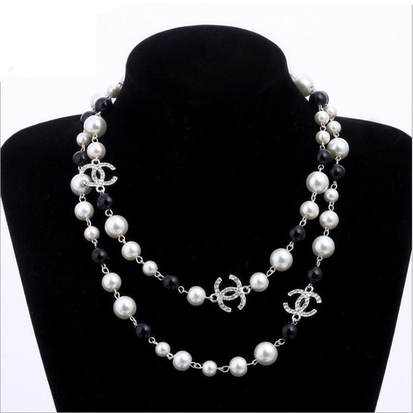 pearl natural pearls white beads necklace for women Long Sweater Chain Colar Jewelry bijoux