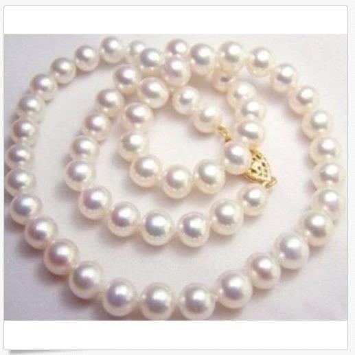 GENUINE NATURAL 9-10MM WHITE SOUTH SEA AAA+ PEARL NECKLACE 20 INCH