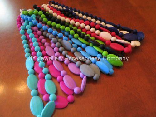 10pcs mixed silicone baby teething chem necklace baby teether Silicone Teething Nursing Breastfeeding Necklace chew chewable jewelry beads