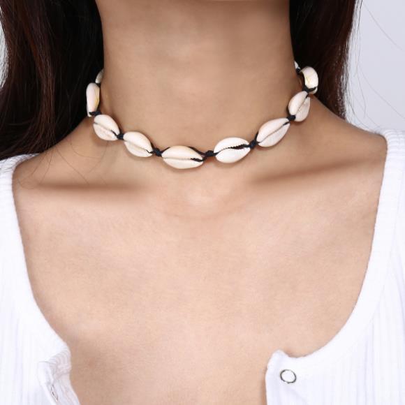 Chokers Necklaces Shell Necklace European and American Jewelry Ladies Handmade Shell Short Clavicle Necklace Bohemian Style