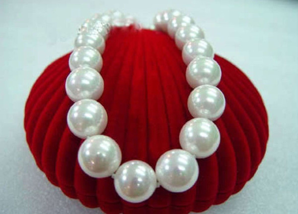 FREE SHIPPING new Noble fine jewelry gem >>BIG 14mm AAA south sea white shell pearl necklace 18