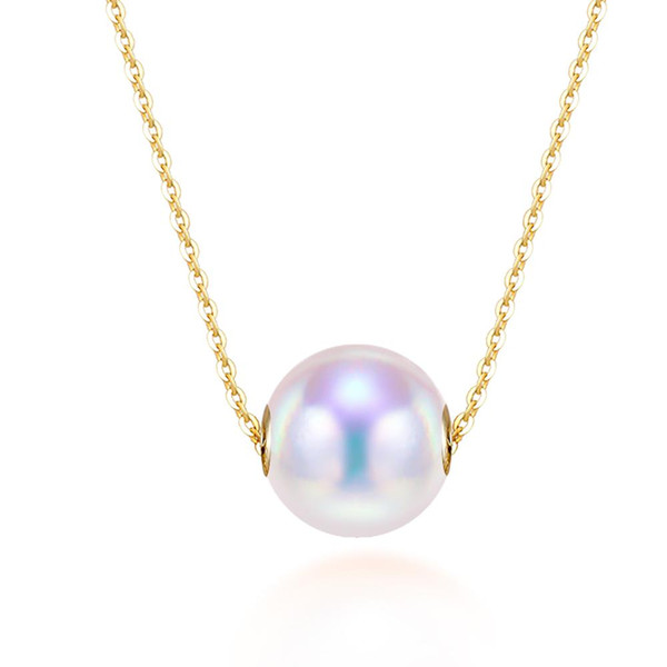 925 silver real natural big Kano Xindilu road 18 K Akoya Sea Pearl Pendant Necklace 5230 light round clavicle